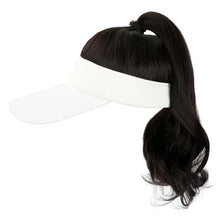 Load image into Gallery viewer, Ponytail Extension Cap hair Synthetic Wig Curly Wavy Wigs with Visor Hat hair Wigs for Women Hat Baseball Wigs For Black Women Cosplay Wigs For Women