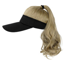 Load image into Gallery viewer, Ponytail Extension Cap hair Synthetic Wig Curly Wavy Wigs with Visor Hat hair Wigs for Women Hat Baseball Wigs For Black Women Cosplay Wigs For Women