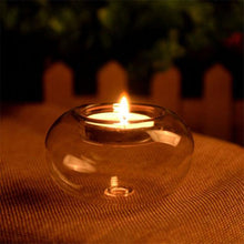 Load image into Gallery viewer, Round Hollow Glass Candle Tea light Holder Candlestick Home Decorations for Dinner Table Wedding Candle Holder Wedding Candlestick Fine Transparent Crystal Glass Candlestick Dining Home Decor