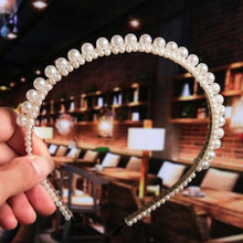 Load image into Gallery viewer, Simulation Pearl Hairbands Women Hair Accessories Korean Handmade Bow Flower Hoops Headband Wedding Ornaments Gorgeous Hair Accessories For Women