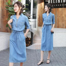 将图片加载到图库查看器,New Stylish Denim Stylish Fashion Dress for Women - Summer Stylish Cute Dresses For Women