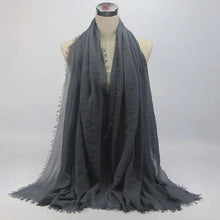Load image into Gallery viewer, New Stylish Plain Scarf Women Muslim Crinkle Hijab Scarf Female Musulman Soft Cotton Headscarf Islamic Hijab Shawls And Wraps