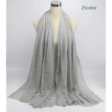 Load image into Gallery viewer, New Stylish Plain Scarf Women Muslim Crinkle Hijab Scarf Female Musulman Soft Cotton Headscarf Islamic Hijab Shawls And Wraps