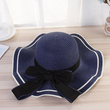 Load image into Gallery viewer, New Summer Women's Beach Hat Wide Side Female Summer Women's Beach Hat Female Unique Luxury Bowknot Design Sun Hat Casual Hat Lady Classic Flat Straw Hat Women Fedora Hat Ideal Gift 54-58cm