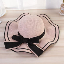 Load image into Gallery viewer, New Summer Women's Beach Hat Wide Side Female Summer Women's Beach Hat Female Unique Luxury Bowknot Design Sun Hat Casual Hat Lady Classic Flat Straw Hat Women Fedora Hat Ideal Gift 54-58cm