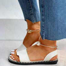 将图片加载到图库查看器,New Summer Women's Pearly Sandals Slippers Shoes Women Flats Sandals Flip Flop Casual Flat Slingback Pearl Sandals Fashion Beach Flip Flops Sandals Outdoor Slippers Round Toe Shoes