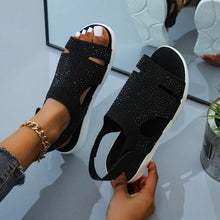 将图片加载到图库查看器,New Summer Women Sandals Shoes Blue Casual Woman Flats Buckle Strap Fashion Beach Shoe Modern Slide Square Open Toe One Band Cute Slip On Flat Dressy Casual Summer Sandals