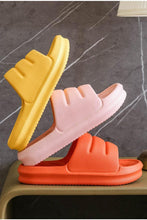 将图片加载到图库查看器,New Thicker EVA Sofa Slides Sole Soft Indoor Slippers Men Women Anti-Slip Sandals Summer Bathroom Platform Shoes Open Toe Soft Slippers Thick Lightweight Non-Slip Shower Bath Cloud Slides Pool Gym House Sandals