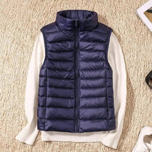 Load image into Gallery viewer, New Trendy Ultra Light Women's Duck Down Vest Jacket Autumn/Winter High collar Sleeveless Coat For Girls