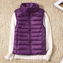 Load image into Gallery viewer, New Trendy Ultra Light Women's Duck Down Vest Jacket Autumn/Winter High collar Sleeveless Coat For Girls