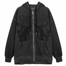 Load image into Gallery viewer, New Trendy Vintage Hip Hop Streetwear Women Hoodies Angel Dark Print Zipper Jacket Coat Hooded Top Clothes Men Women Punk Outwear