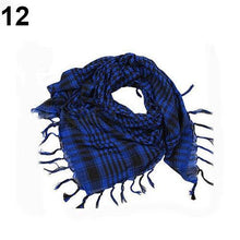 Load image into Gallery viewer, New Unisex Scarf Lightweight Plaid Tassel Arab Desert Shemagh Keffiyeh Scarf Wrap Pashmina Plaid Pattern Large Warm Keeper Military Shemagh Army Desert Keffiyeh Arab Scarf Shawl Neck Cover Head Wrap Scarf Military Shemagh Tactical Desert Keffiyeh