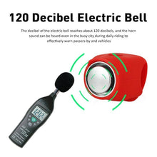 Load image into Gallery viewer, New USB Rechargeable Battery Bicycle Bell 120db Waterproof Cycling Bike Bells Electric Horn Mini Portable Cycling Handlebar Bell Electra Bike Bell Electric Cycling Bells Horn Loud Bicycle Horns Water-Resistant Sound Modes Bike Bells