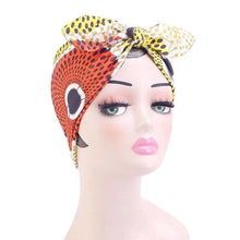 Load image into Gallery viewer, New Vintage African Print Stretch Bandana Head Wrap Long Scarf satin Floral Women Party Turban Headwear Cap Hair Accessories