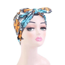 Load image into Gallery viewer, New Vintage African Print Stretch Bandana Head Wrap Long Scarf satin Floral Women Party Turban Headwear Cap Hair Accessories