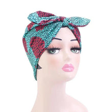 Load image into Gallery viewer, New Vintage African Print Stretch Bandana Head Wrap Long Scarf satin Floral Women Party Turban Headwear Cap Hair Accessories