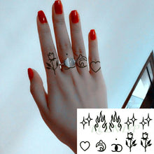 Load image into Gallery viewer, New Waterproof Temporary Sticker Tattoo Flame Heart Star Element Body Art Cute Small Tattoos For Kids Womens