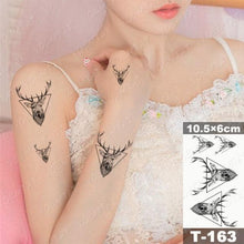 Load image into Gallery viewer, New Waterproof Temporary Tattoo Sticker Deer Animal Flash Tatoo Black Line Body Art Small Decorative Design For Womens Boys