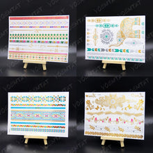 将图片加载到图库查看器,New Waterproof Temporary Tattoo Sticker Golden Silver Flower Jewelry Flash Fashion Different Design Tattoos For Womens