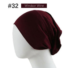 Load image into Gallery viewer, New Winter Autumn Soft Solid Color Inner Hijab Cap Lightweight Muslim Turban Elegant Hijab Caps Hat Islam Under Scarf Undercap Bonnet Color Soft Jersey Stretch Hijab's Tube Cap Hat Hijab Bonnet Muslim Women Scarf Turbans Head For Women