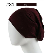 Load image into Gallery viewer, New Winter Autumn Soft Solid Color Inner Hijab Cap Lightweight Muslim Turban Elegant Hijab Caps Hat Islam Under Scarf Undercap Bonnet Color Soft Jersey Stretch Hijab's Tube Cap Hat Hijab Bonnet Muslim Women Scarf Turbans Head For Women
