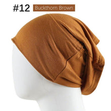 Load image into Gallery viewer, New Winter Autumn Soft Solid Color Inner Hijab Cap Lightweight Muslim Turban Elegant Hijab Caps Hat Islam Under Scarf Undercap Bonnet Color Soft Jersey Stretch Hijab's Tube Cap Hat Hijab Bonnet Muslim Women Scarf Turbans Head For Women