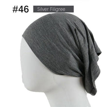 Load image into Gallery viewer, New Winter Autumn Soft Solid Color Inner Hijab Cap Lightweight Muslim Turban Elegant Hijab Caps Hat Islam Under Scarf Undercap Bonnet Color Soft Jersey Stretch Hijab's Tube Cap Hat Hijab Bonnet Muslim Women Scarf Turbans Head For Women