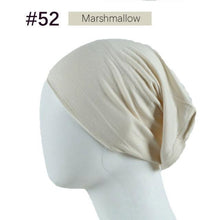 Load image into Gallery viewer, New Winter Autumn Soft Solid Color Inner Hijab Cap Lightweight Muslim Turban Elegant Hijab Caps Hat Islam Under Scarf Undercap Bonnet Color Soft Jersey Stretch Hijab's Tube Cap Hat Hijab Bonnet Muslim Women Scarf Turbans Head For Women