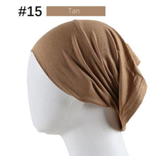 Load image into Gallery viewer, New Winter Autumn Soft Solid Color Inner Hijab Cap Lightweight Muslim Turban Elegant Hijab Caps Hat Islam Under Scarf Undercap Bonnet Color Soft Jersey Stretch Hijab's Tube Cap Hat Hijab Bonnet Muslim Women Scarf Turbans Head For Women