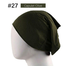 Load image into Gallery viewer, New Winter Autumn Soft Solid Color Inner Hijab Cap Lightweight Muslim Turban Elegant Hijab Caps Hat Islam Under Scarf Undercap Bonnet Color Soft Jersey Stretch Hijab's Tube Cap Hat Hijab Bonnet Muslim Women Scarf Turbans Head For Women