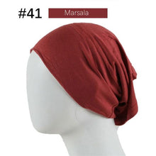 Load image into Gallery viewer, New Winter Autumn Soft Solid Color Inner Hijab Cap Lightweight Muslim Turban Elegant Hijab Caps Hat Islam Under Scarf Undercap Bonnet Color Soft Jersey Stretch Hijab's Tube Cap Hat Hijab Bonnet Muslim Women Scarf Turbans Head For Women