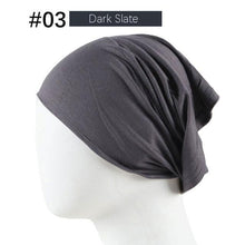 Load image into Gallery viewer, New Winter Autumn Soft Solid Color Inner Hijab Cap Lightweight Muslim Turban Elegant Hijab Caps Hat Islam Under Scarf Undercap Bonnet Color Soft Jersey Stretch Hijab's Tube Cap Hat Hijab Bonnet Muslim Women Scarf Turbans Head For Women
