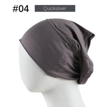 Load image into Gallery viewer, New Winter Autumn Soft Solid Color Inner Hijab Cap Lightweight Muslim Turban Elegant Hijab Caps Hat Islam Under Scarf Undercap Bonnet Color Soft Jersey Stretch Hijab's Tube Cap Hat Hijab Bonnet Muslim Women Scarf Turbans Head For Women