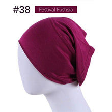 Load image into Gallery viewer, New Winter Autumn Soft Solid Color Inner Hijab Cap Lightweight Muslim Turban Elegant Hijab Caps Hat Islam Under Scarf Undercap Bonnet Color Soft Jersey Stretch Hijab's Tube Cap Hat Hijab Bonnet Muslim Women Scarf Turbans Head For Women