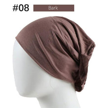 Load image into Gallery viewer, New Winter Autumn Soft Solid Color Inner Hijab Cap Lightweight Muslim Turban Elegant Hijab Caps Hat Islam Under Scarf Undercap Bonnet Color Soft Jersey Stretch Hijab's Tube Cap Hat Hijab Bonnet Muslim Women Scarf Turbans Head For Women
