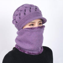 Load image into Gallery viewer, New Winter Balaclava Beanies Mother Hat Women Warm Thick Skellies Riding Outdoor Hats Gorgas Stripes Beanie Cap Mask Scarf Hat Set Outdoor Sport Warm Beanies Hat For Men Knitted Hats Bandana Hiking Camping Kid Neck Warmer Cap