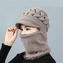Load image into Gallery viewer, New Winter Balaclava Beanies Mother Hat Women Warm Thick Skellies Riding Outdoor Hats Gorgas Stripes Beanie Cap Mask Scarf Hat Set Outdoor Sport Warm Beanies Hat For Men Knitted Hats Bandana Hiking Camping Kid Neck Warmer Cap