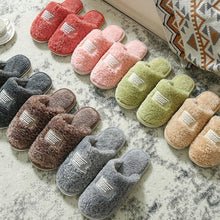 Load image into Gallery viewer, New Winter Men And Women Slippers Indoor Home Warm Plush Non-Slip Wear-Resistant Soft-Soled Couple Cotton House Slippers Memory Foam Slippers Scuff Outdoor Indoor Warm Plush Bedroom Shoes