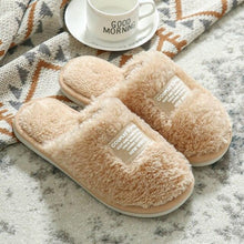 Load image into Gallery viewer, New Winter Men And Women Slippers Indoor Home Warm Plush Non-Slip Wear-Resistant Soft-Soled Couple Cotton House Slippers Memory Foam Slippers Scuff Outdoor Indoor Warm Plush Bedroom Shoes