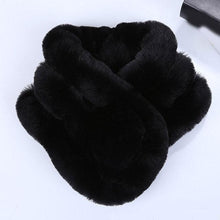 Load image into Gallery viewer, New Winter Solid Color Warm Thicken Soft Collar Scarf Faux Rabbit Fur Neckerchief Plush Warm Hot Scarfs Cross Collar Scarf Shawl Solid With Pearl Elegant For Women
