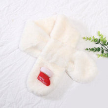 Load image into Gallery viewer, New Winter Solid Color Warm Thicken Soft Collar Scarf Faux Rabbit Fur Neckerchief Plush Warm Hot Scarfs Cross Collar Scarf Shawl Solid With Pearl Elegant For Women