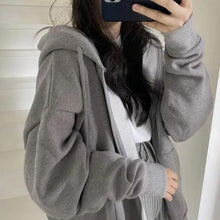 将图片加载到图库查看器,New Women Hoodie Version Loose Thin Long Oversized Sweatshirts Women Pink Women's Sweatshirt With A Hood Hoodies Hooded Jacket Female Long Sleeve Hooded Streetwear Hoodie