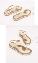 Load image into Gallery viewer, New Women Sandals Flat Heel Summer Casual Flip Flops Single Ladies Shoes Woman Soft Sole Slippers Summer Casual Flat Ankle T-Strap Thong Elastic Comfortable Flip Flops Beach Shoes Sandal