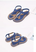 Load image into Gallery viewer, New Women Sandals Flat Heel Summer Casual Flip Flops Single Ladies Shoes Woman Soft Sole Slippers Summer Casual Flat Ankle T-Strap Thong Elastic Comfortable Flip Flops Beach Shoes Sandal