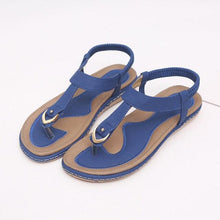 Load image into Gallery viewer, New Women Sandals Flat Heel Summer Casual Flip Flops Single Ladies Shoes Woman Soft Sole Slippers Summer Casual Flat Ankle T-Strap Thong Elastic Comfortable Flip Flops Beach Shoes Sandal