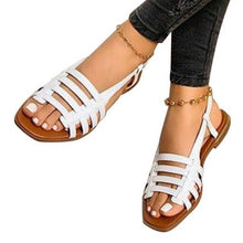 Load image into Gallery viewer, New Women Summer Casual Slides Comfortable Flax Slippers Striped Bow Linen Flip Flops Platform Flat Sandals For Women Casual Summer Cute Open Toe Ladies Sandals