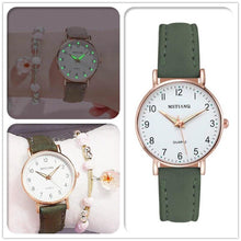 将图片加载到图库查看器,New Women Watch Fashion Casual Leather Belt Watches Simple Small Dial Quartz Dress Wristwatch Quartz Analog Wrist Watches For Women With Second Hand Luminous Hands Women Leather Watch