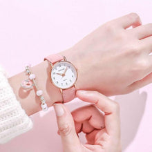 将图片加载到图库查看器,New Women Watch Fashion Casual Leather Belt Watches Simple Small Dial Quartz Dress Wristwatch Quartz Analog Wrist Watches For Women With Second Hand Luminous Hands Women Leather Watch