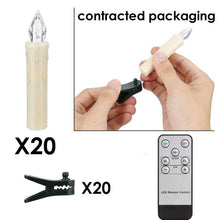 Load image into Gallery viewer, New Year Christmas LED Candles Taper Candles Flickering With Remote Timer Battery Operated Waterproof Christmas Tree Candles, Warm White Window Candles Lights Flameless Remote Control Candles For Home Dinner Party Christmas Tree Decoration Lamp