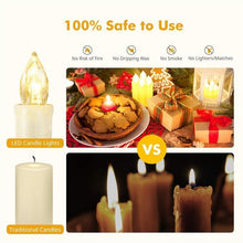 Load image into Gallery viewer, New Year Christmas LED Candles Taper Candles Flickering With Remote Timer Battery Operated Waterproof Christmas Tree Candles, Warm White Window Candles Lights Flameless Remote Control Candles For Home Dinner Party Christmas Tree Decoration Lamp